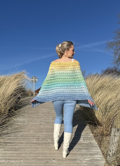 1-Bobbel-Knubbelchen-Poncho "Tropical Beach"