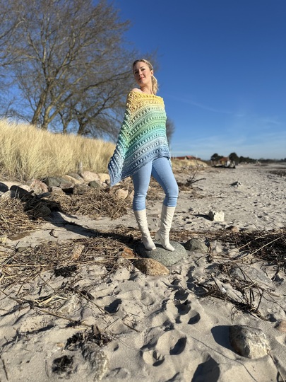 1-Bobbel-Knubbelchen-Poncho "Tropical Beach"