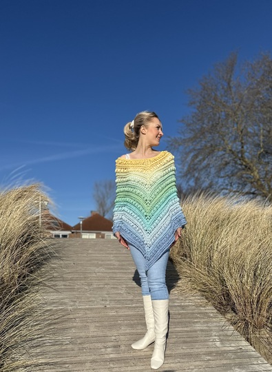 1-Bobbel-Knubbelchen-Poncho "Tropical Beach"