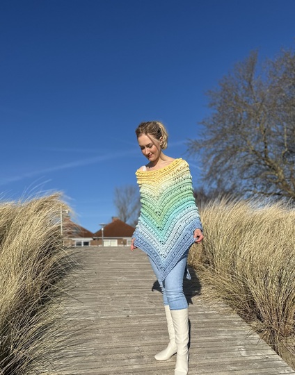 1-Bobbel-Knubbelchen-Poncho "Tropical Beach"