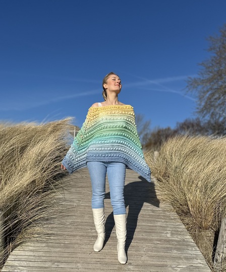 1-Bobbel-Knubbelchen-Poncho "Tropical Beach"