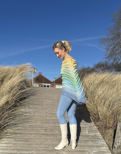 1-Bobbel-Knubbelchen-Poncho "Tropical Beach"