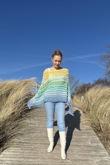1-Bobbel-Knubbelchen-Poncho "Tropical Beach"