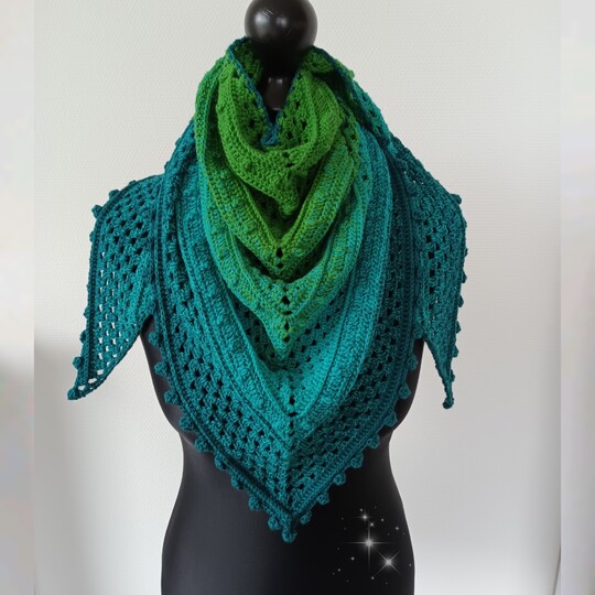 Häkelanleitung Paolina, Dreieckstuch, Schultertuch, Half-Granny-Muster