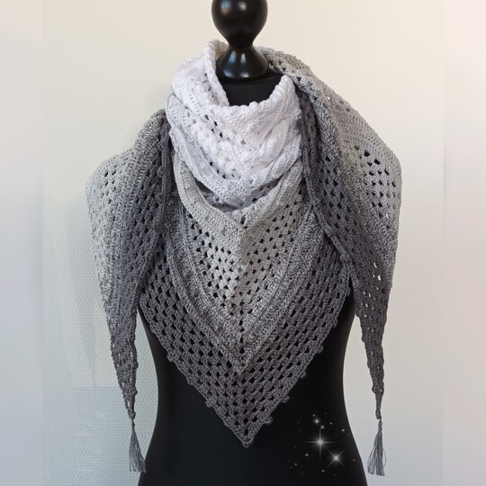 Häkelanleitung Paolina, Dreieckstuch, Schultertuch, Half-Granny-Muster