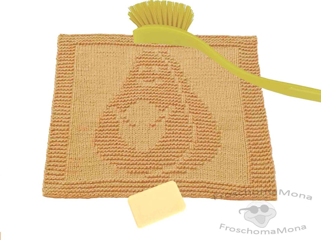gestrickter Waschlappen / Spültuch Strickmotiv „ Avocado “ Anleitung Spüli - Bild 4