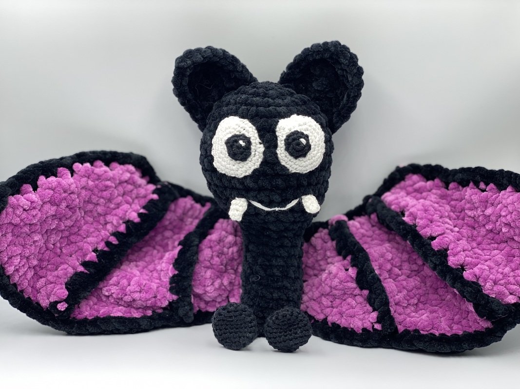 Häkelanleitung - Schnuffeltuch / Schmusetuch Fledermaus