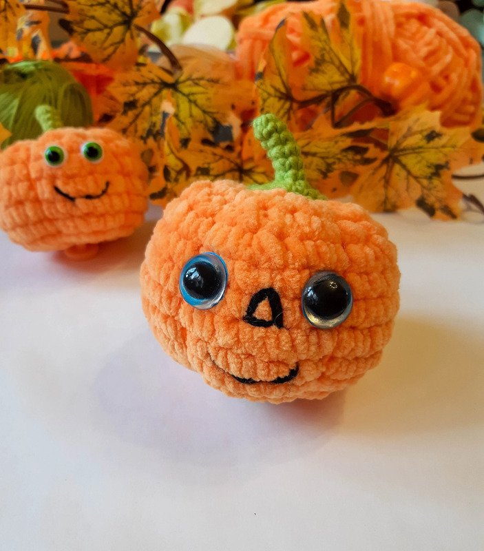 FREE Crochet Pumpkin pattern 2 size, Easy pumpkin PDF pattern, Handmade Plu - Image 2