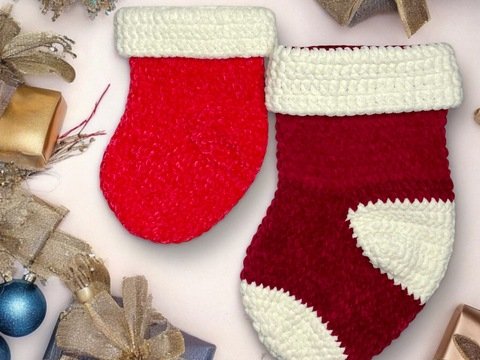 Häkelanleitung Weihnachtsstrumpf, Dekoration