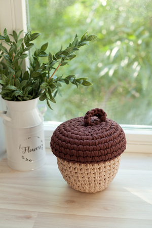 T-shirt Acorn Basket - Crochet Pattern