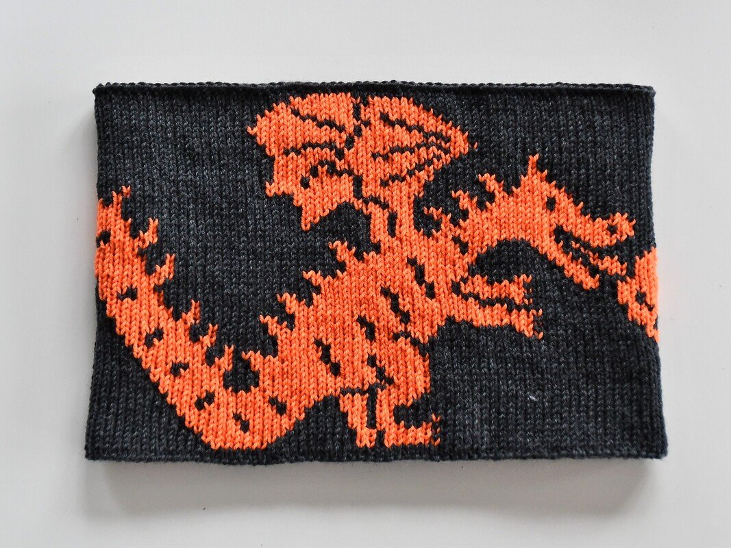 Strickanleitung Loop "Feuerdrache" - in Doubleface - Bild 3