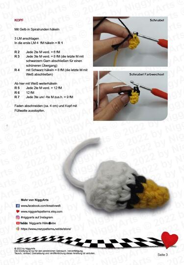 kleiner Schwan - Häkelanleitung von NiggyArts