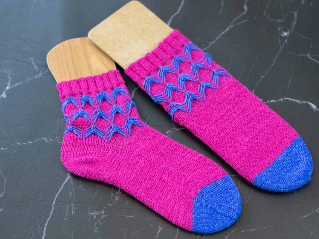 Strickanleitung Sockenmuster mit Hebemaschen "Sagitta" - Bild 5