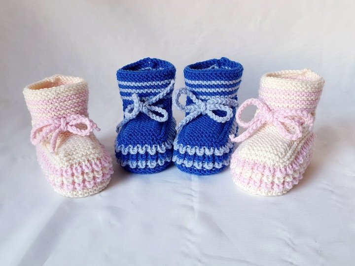 Strickanleitung Baby-Schuhe, Booties ohne Nadelspiel,  ca. 10 cm  #307