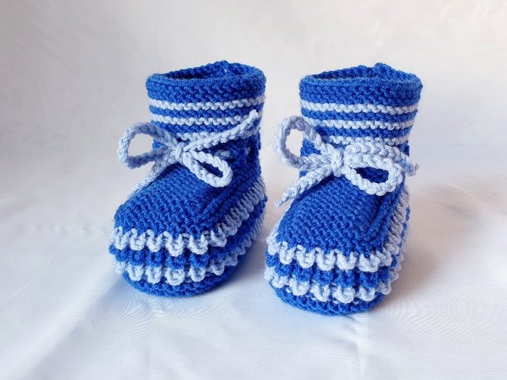 Strickanleitung Baby-Schuhe, Booties ohne Nadelspiel,  ca. 10 cm  #307
