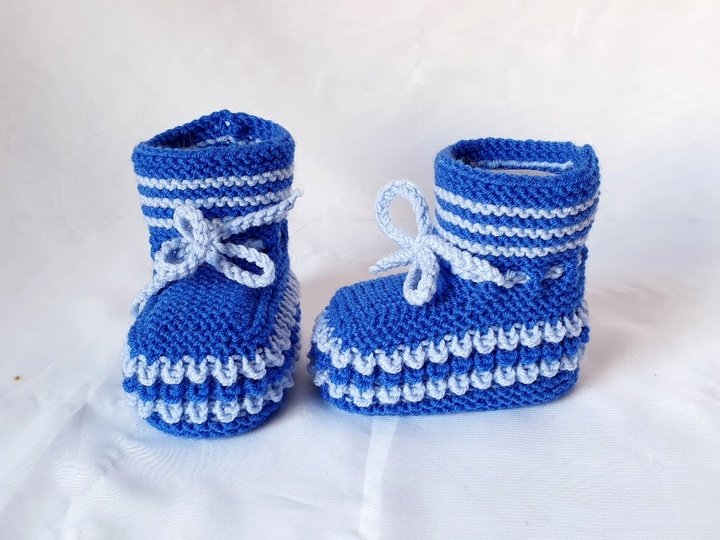 Strickanleitung Baby-Schuhe, Booties ohne Nadelspiel,  ca. 10 cm  #307
