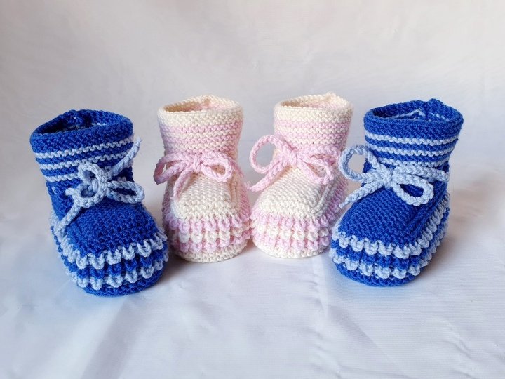 Strickanleitung Baby-Schuhe, Booties ohne Nadelspiel,  ca. 10 cm  #307