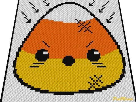 Häkelmuster * CAN-GRY CORN * Grafik für C2C Decke