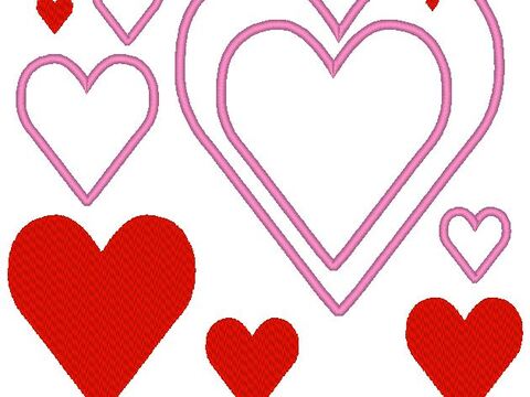 - Herz gefüllt und für Stoffapplikationen