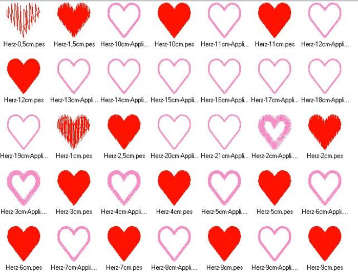 - Herz gefüllt und für Stoffapplikationen