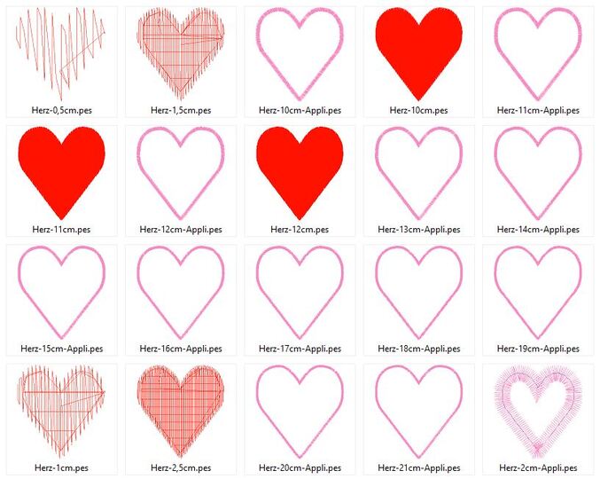 - Herz gefüllt und für Stoffapplikationen