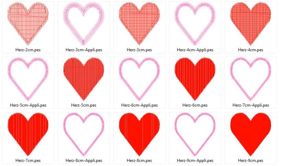 - Herz gefüllt und für Stoffapplikationen