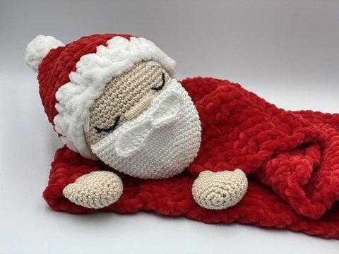 Häkelanleitung - Schnuffeltuch / Schmusetuch Nikolaus / Weihnachtsmann