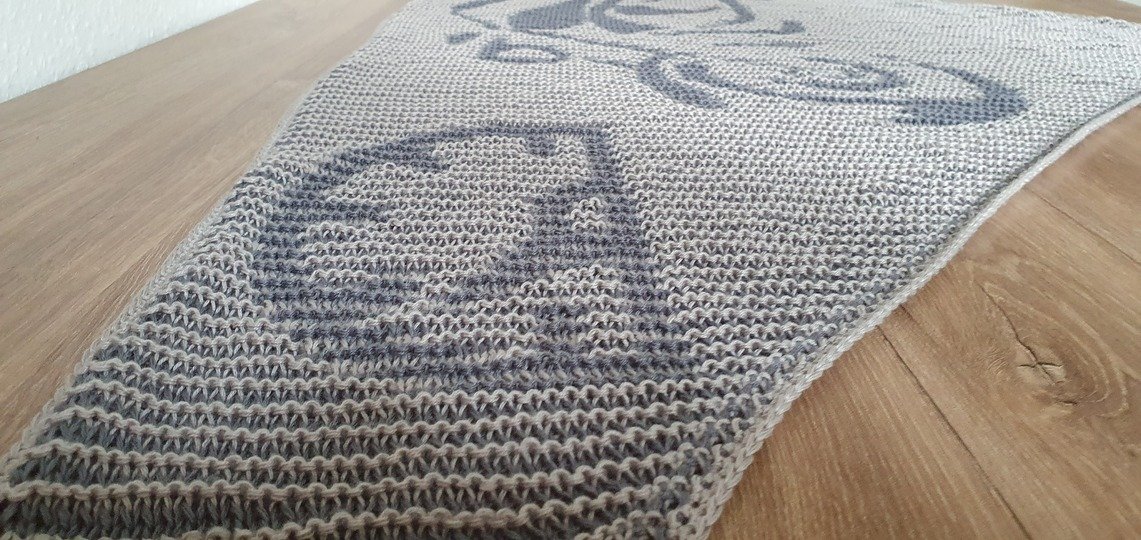 Chopper, Motorrad, Schattenstricken, Illusionsstricken, Motivtuch