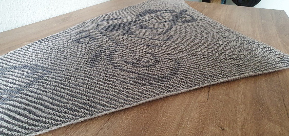 Chopper, Motorrad, Schattenstricken, Illusionsstricken, Motivtuch