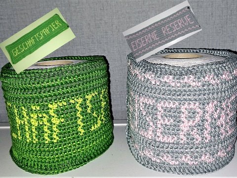 Häkelanleitung Klorollenmanschette + 2 Motive + Tapestry