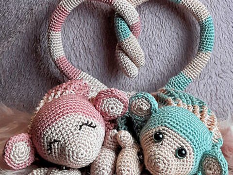 Häkelanleitung für Schmusetuch Kletteräffchen