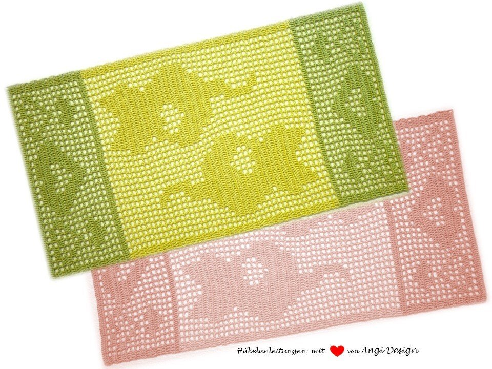 Häkelanleitung Tischläufer Katzenherzen - Bild 2