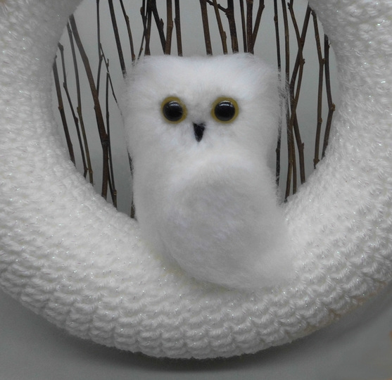 Herbst Eule Kranz für Tür & Wand - einfach aus Wollresten