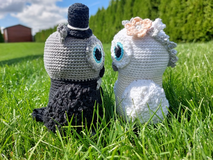 Brautpaar Eulenhochzeit häkeln