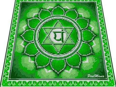 Häkelmuster * ANAHATA - HERZ CHAKRA * Grafik für C2C Decke