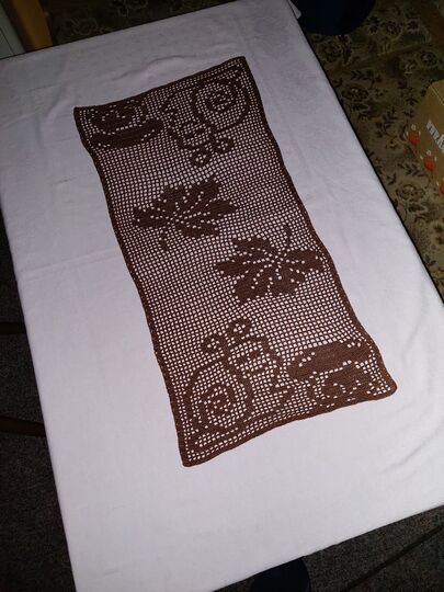 Tischläufer Herbst "kleine Schnecke" Häkelanleitung