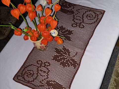 Tischläufer Herbst "kleine Schnecke" Häkelanleitung