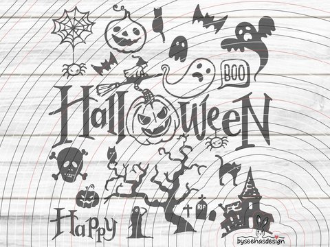 Halloween Mix Plotterdatei SVG DXF