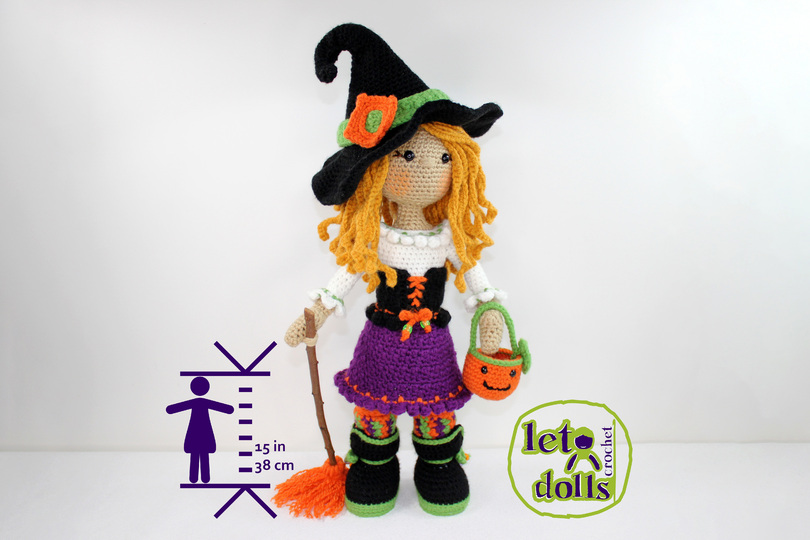 Candy, Small Crochet Doll Pattern, Amigurumi, 15"/ 38 cm Tall