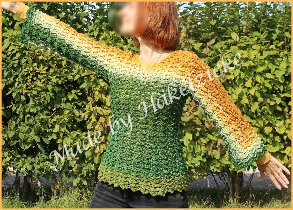 Häkelanleitung "One-Cake Sweet Susi" Pullover mit V-Ausschnitt  RVO S-XXL - Bild 3