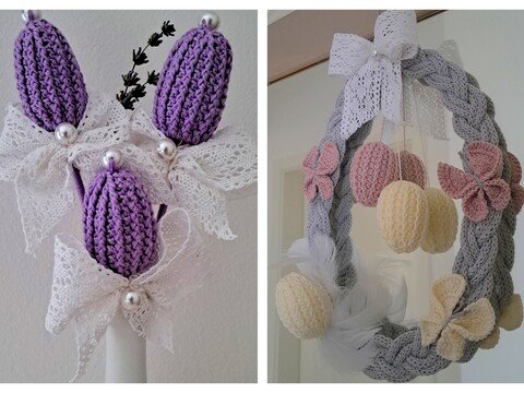 Ostereier oder Blüten-Duft-Sticker - Häkelanleitung PDF