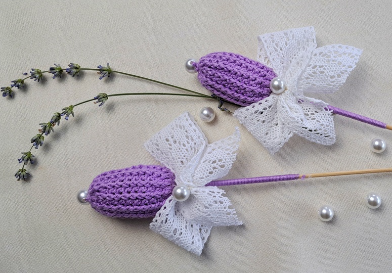 Ostereier oder Blüten-Duft-Sticker - Häkelanleitung PDF