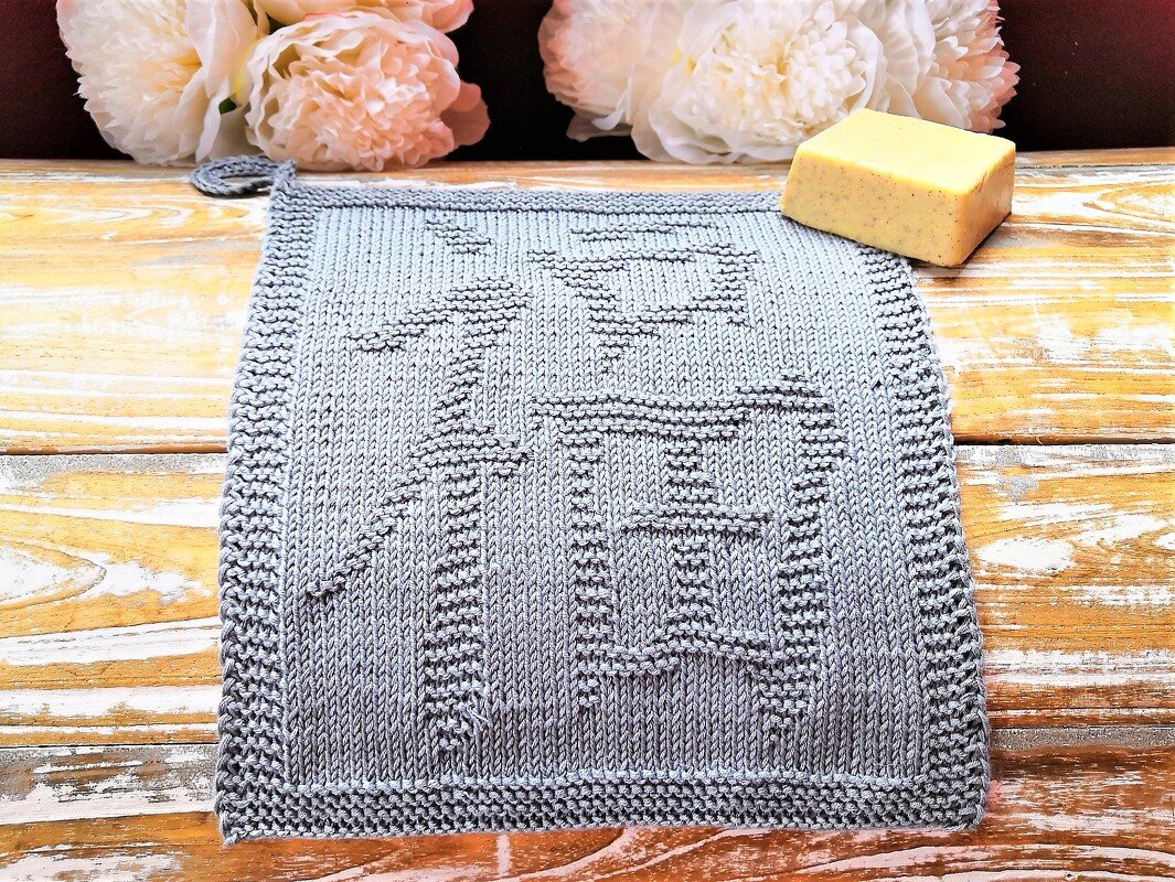Knitting pattern washcloth / dishcloth "Luck" - easy