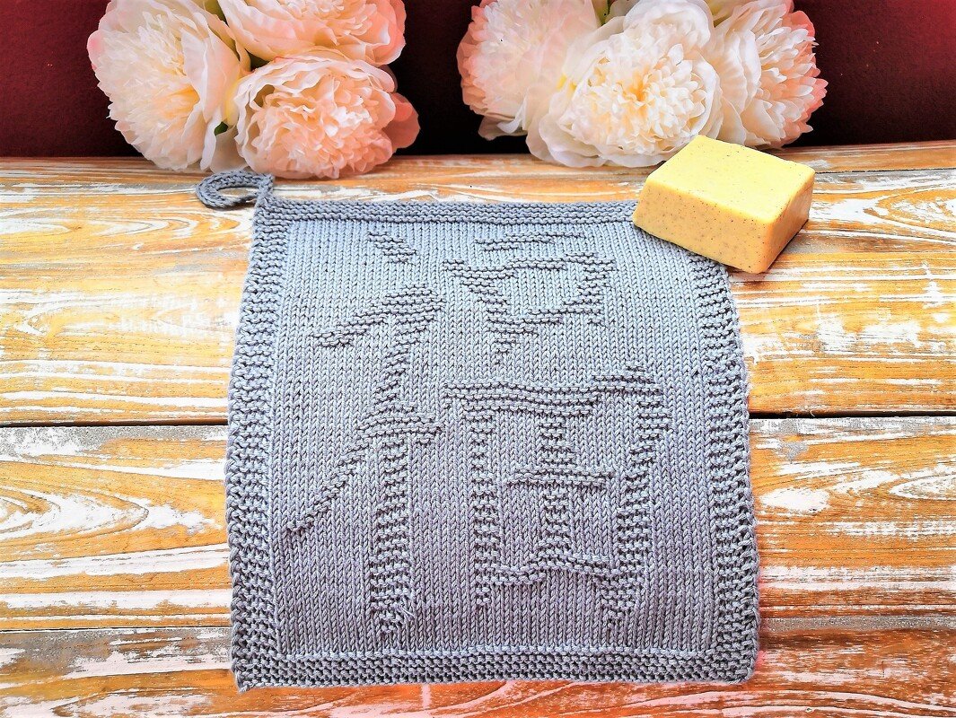 Strickanleitung Waschlappen / Spültuch "Glück" - ganz einfach - Bild 2