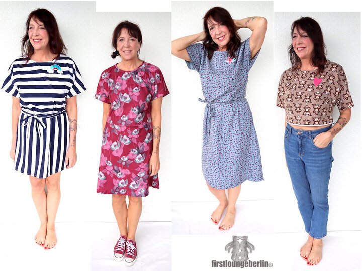 Nele bequemes Kleid für Damen Sommer und Winter in 9 Größen und 3 Längen