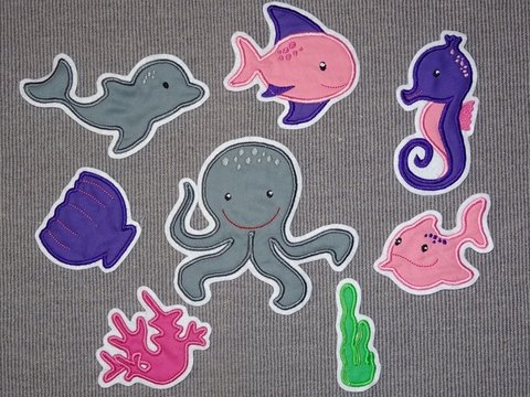 Meerestiere groß 1 Stickdatei