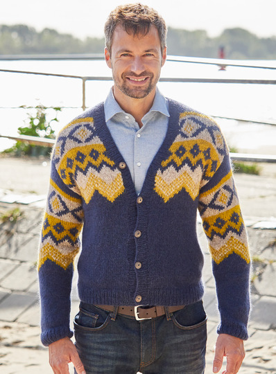 Flauschige Jacquard-Jacke