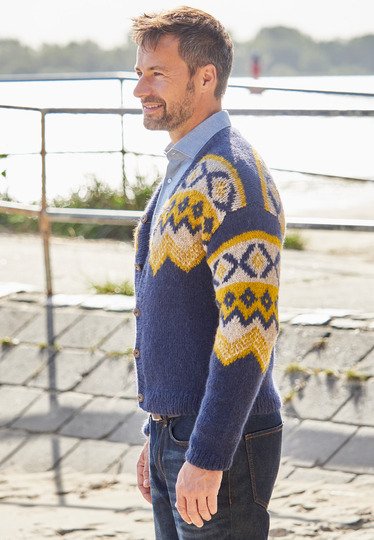 Flauschige Jacquard-Jacke