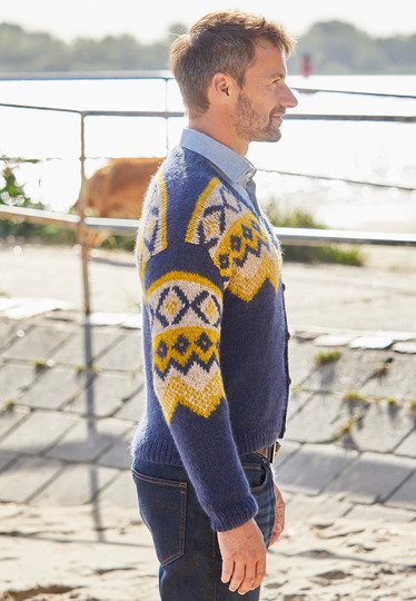 Flauschige Jacquard-Jacke