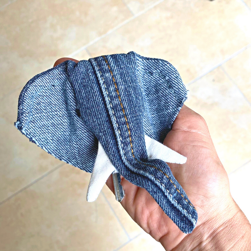 sewing keychain / elephant sewing pattern + tutorial /pdf / jeans upcycling - Image 2